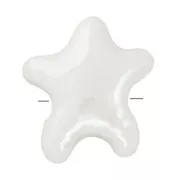 White - 12x11mm Ceramic starfish beads - Iridescent white x5 12x11mm Ceramic starfish beads - Iridescent white x5