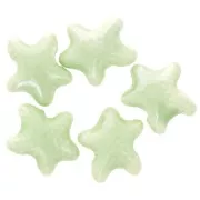 12x11mm Ceramic starfish beads - Iridescent pale green x5