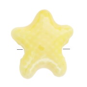 12x11mm Ceramic starfish beads - Iridescent yellow x5|raw }}