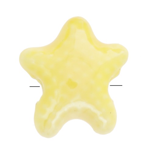 12x11mm Ceramic starfish beads - Iridescent yellow x5