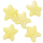 12x11mm Ceramic starfish beads - Iridescent yellow x5