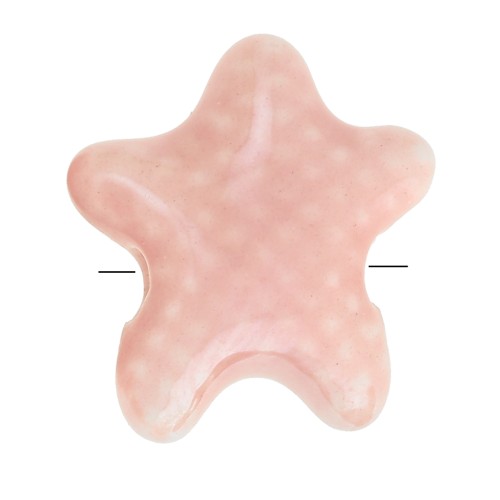 12x11mm Ceramic starfish beads - Iridescent pink x5