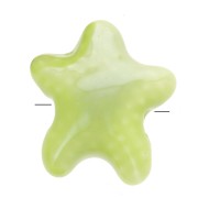 12x11mm Ceramic starfish beads - Iridescent green x5|raw }}