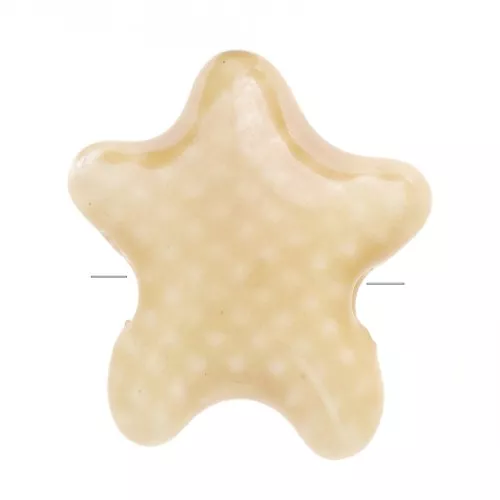 12x11mm Ceramic starfish beads - Iridescent beige x5