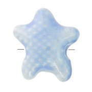 12x11mm Ceramic starfish beads - Iridescent sky blue x5|raw }}
