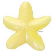 17mm ceramic starfish beads - Iridescent yellow x5