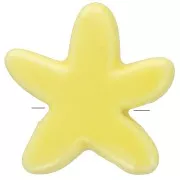 17mm ceramic starfish beads - Iridescent yellow x5