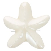 17mm ceramic starfish beads - Iridescent white x5|raw }}
