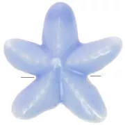 17mm ceramic starfish beads - Iridescent sky blue x5