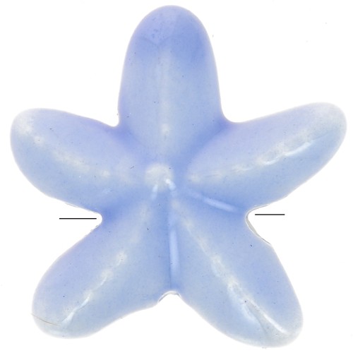 17mm ceramic starfish beads - Iridescent sky blue x5