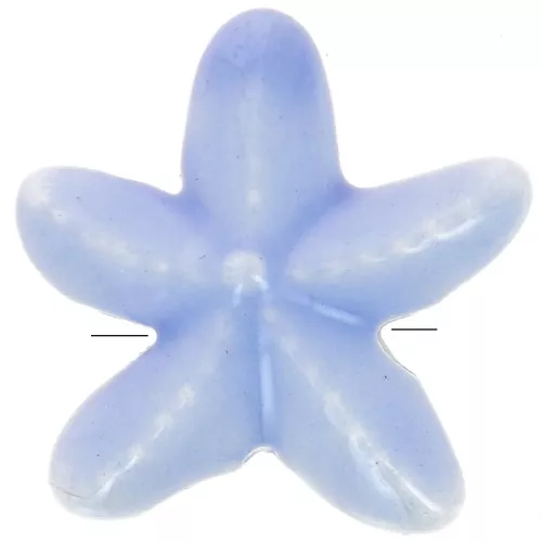 17mm ceramic starfish beads - Iridescent sky blue x5