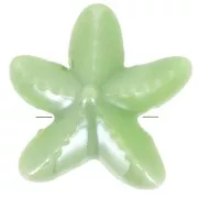 Green - 17mm ceramic starfish beads - Iridescent green x5 17mm ceramic starfish beads - Iridescent green x5