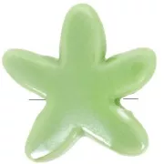 17mm ceramic starfish beads - Iridescent green x5