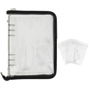 25x19cm Jewelry storage binder - Black - Transparent glitter x1