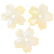11mm two-tone glass Beads caps - Yellow - Light yellow pearl effect x10|raw }}