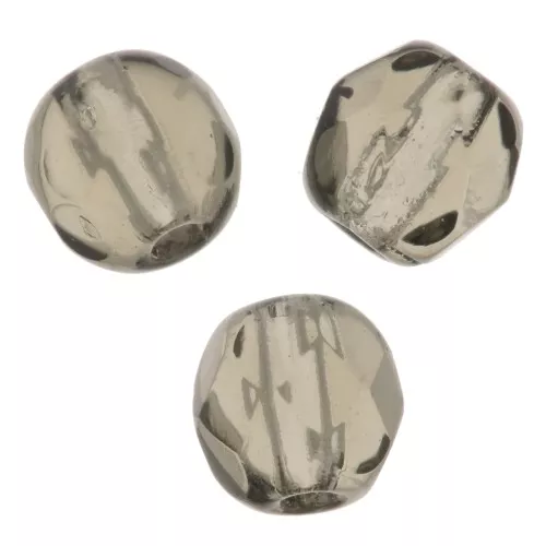 Fire Polished faceted round beads 6mm Black Diamond  x25