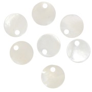 8mm round mother-of-pearl sequins - Natural x10