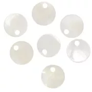 8mm round mother-of-pearl sequins - Natural x10
