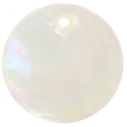 15mm Round charms - mother-of-pearl x5