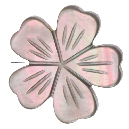 12mm mother-of-pearl cherry blossom bead - Iridescent grey x1