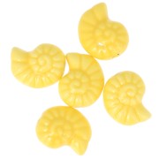 15x12mm Ceramic shell beads - Yellow x5