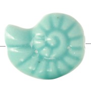 15x12mm Ceramic shell beads - Turquoise x5|raw }}