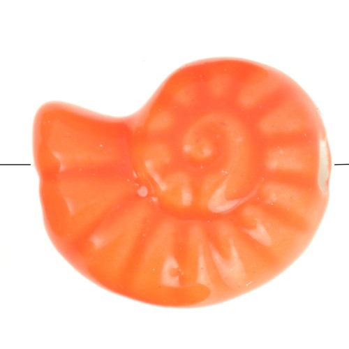 15x12mm Ceramic shell beads - Orange x5