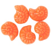 15x12mm Ceramic shell beads - Orange x5