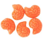 15x12mm Ceramic shell beads - Orange x5