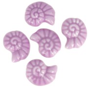 15x12mm Ceramic shell beads - Violet x5