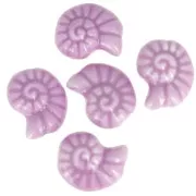 15x12mm Ceramic shell beads - Violet x5