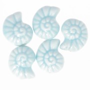 15x12mm Ceramic shell beads - Light blue x5