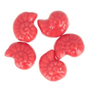 15x12mm Ceramic shell beads - Red x5