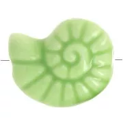 15x12mm Ceramic shell beads - Light green x5