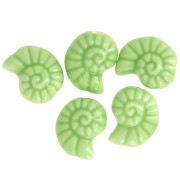 15x12mm Ceramic shell beads - Light green x5
