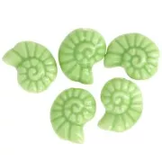 15x12mm Ceramic shell beads - Light green x5