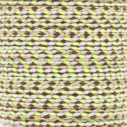 1.5mm Braided cotton cord and metallic thread - Brown - Neon yellow - Gold x1m|raw }}