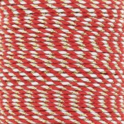 1.5mm Braided cotton cord and metallic thread - Red - White - Gold x1m|raw }}