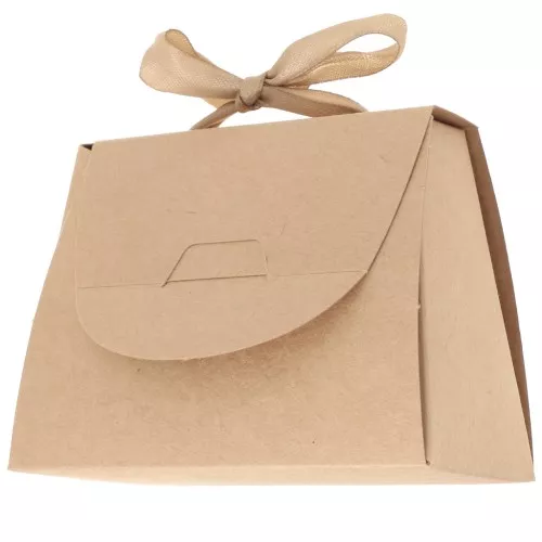 10x12cm DIY handbag box with jewelry ribbon - Kraft x1