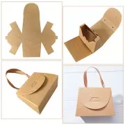 10x12cm DIY handbag box with jewelry ribbon - Kraft x1