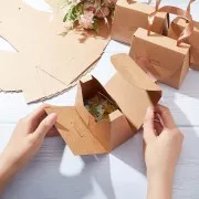 10x12cm DIY handbag box with jewelry ribbon - Kraft x1