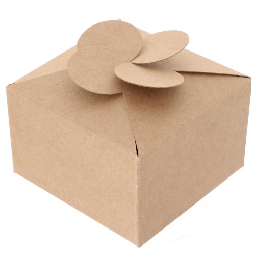 8x8x5cm DIY flower gift box - Kraft x1