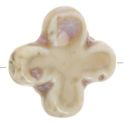 21mm ceramic bead cross - Beige marbled x5