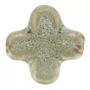 21mm ceramic cross bead - Light cyan marbled x5