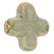 21mm ceramic cross bead - Light cyan marbled x5