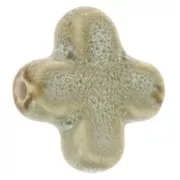 21mm ceramic cross bead - Light cyan marbled x5