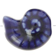 20x16mm Ceramic shell beads - Dark blue x1
