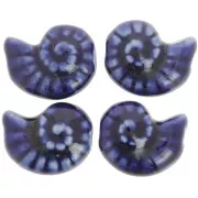 20x16mm Ceramic shell beads - Dark blue x1