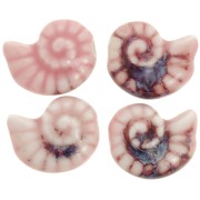 20x16mm Ceramic shell beads - Light pink - Purple marbled x1