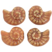 20x16mm Ceramic shell beads - Terracotta - Black speckled x1